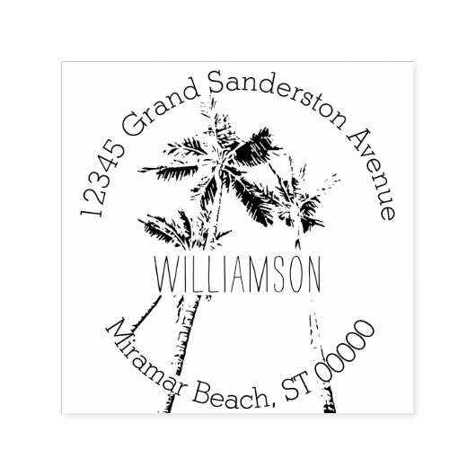 トロピカルパームツリーズ差出人住所 セルフインキングスタンプ (デザイン)