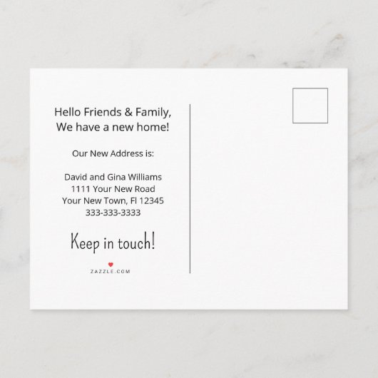 トロピカルパームツリーズ引っ越しましたビーチ移動 案内ポストカード (裏面)