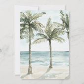 トロピカルパームツリーズ海ビーチブライダルシャワー 招待状 (裏面)
