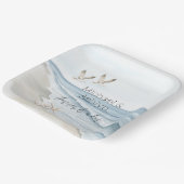 トロピカルパームツリーズ海ビーチ結婚式 ペーパープレート (傾斜あり)