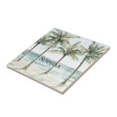 トロピカルパームツリーズ海ビーチ タイル (側面)