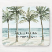 トロピカルパームツリーズ海ビーチ マウスパッド (正面)