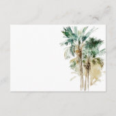 トロピカルパームツリーズ結婚式のレセプション エンクロージャーカード (裏面)