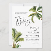 トロピカルパームツリーズ結婚式招待状 招待状 (正面)