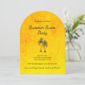 トロピカルパームツリーズ金ゴールドサマープールパーティー 招待状 (スタンド正面)