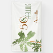 トロピカルパームツリーズ50と素晴らしい誕生日パーティー 横断幕 (縦)