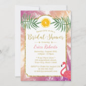 トロピカルパームツリーズ&オレンジフルーツブライダルシャワー 招待状 (正面)