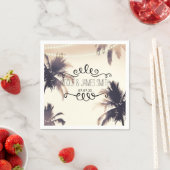 トロピカルパームツリーズ&ライツクリームドリーム スタンダードカクテルナプキン (インサイチュ)