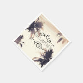 トロピカルパームツリーズ&ライツクリームドリーム スタンダードカクテルナプキン (角)