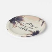 トロピカルパームツリーズ&ライツクリームドリーム ペーパープレート (アングル)