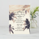 トロピカルパームツリーズ&ライツクリームバースデーパーティー 招待状 (スタンド正面)