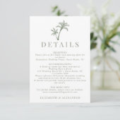 トロピカルパームツリーセージ結婚グリーン詳細 エンクロージャーカード (スタンド正面)