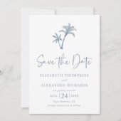 トロピカルパームツリーダスティーブルービーチ結婚式 セーブザデート (正面)