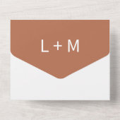 トロピカルパームツリーテラコッタQRコード結婚ズ オールインワン招待状 (裏面)