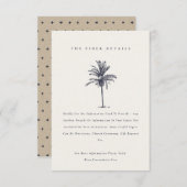 トロピカルパームツリーネイビークラフト結婚ズ詳細 エンクロージャーカード (正面/裏面)