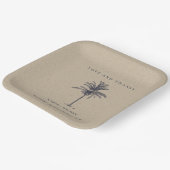 トロピカルパームツリーネイビー結婚クラフト感謝していズ ペーパープレート (傾斜あり)