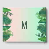 トロピカルパームツリーバナナリーフ結婚金ゴールド ゲストブック (裏面)