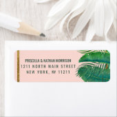 トロピカルパームツリーバナナリーフ金ゴールドアドレス ラベル (インサイチュ)