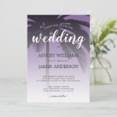 トロピカルパームツリーパープルビーチ結婚式 招待状 (スタンド正面)