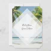 トロピカルパームツリービーチウェディング招待状 招待状 (裏面)