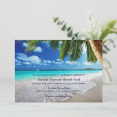 トロピカルパームツリービーチウェディング招待状 招待状 (スタンド正面)