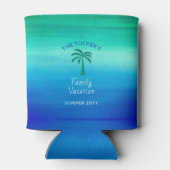 トロピカルパームツリービーチサマーファミリーバケーション 缶クーラー (裏面)