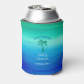 トロピカルパームツリービーチサマーファミリーバケーション 缶クーラー (缶裏面)