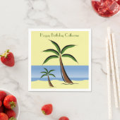 トロピカルパームツリービーチサマー海誕生日おもしろい スタンダードカクテルナプキン (インサイチュ)