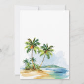 トロピカルパームツリービーチデスティネーションウェディング 招待状 (裏面)