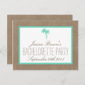 トロピカルパームツリービーチバチェロレッテ詳細 インビテーションポストカード (正面/裏面)