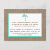 トロピカルパームツリービーチバチェロレッテ詳細 インビテーションポストカード (裏面)