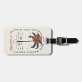 トロピカルパームツリービーチビーブスサマーサンレトロ ラゲッジタグ (正面横)