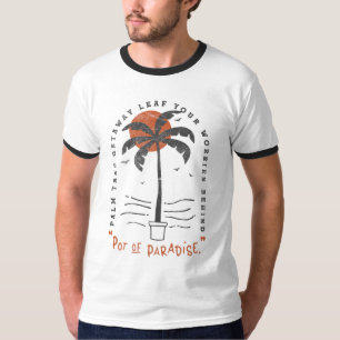 トロピカルパームツリービーチビーブスサマーサンレトロ Tシャツ