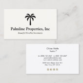 トロピカルパームツリービーチフロントエテ実在ート コーリングカード (正面/裏面)