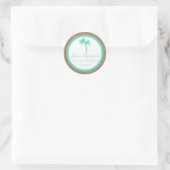 トロピカルパームツリービーチブライダルシャワーシール ラウンドシール (バッグ)