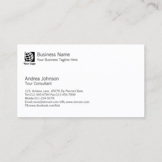 トロピカルパームツリービーチランドスケープ名刺 名刺 (裏面)