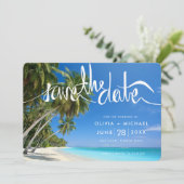 トロピカルパームツリービーチ先ウェディングフォト セーブザデート (スタンド正面)