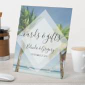 トロピカルパームツリービーチ結婚式カードギフト 台座サイン (インサイチュ)