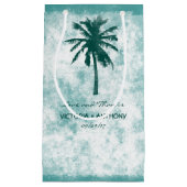 トロピカルパームツリービーチ結婚式サンキュー スモールペーパーバッグ (正面)