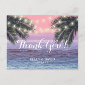 トロピカルパームツリービーチ結婚式サンキュー ポストカード (正面)