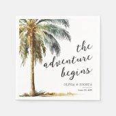 トロピカルパームツリービーチ結婚式ナプキンス スタンダードカクテルナプキン (正面)