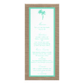トロピカルパームツリービーチ結婚式メニュー ラックカード (正面)