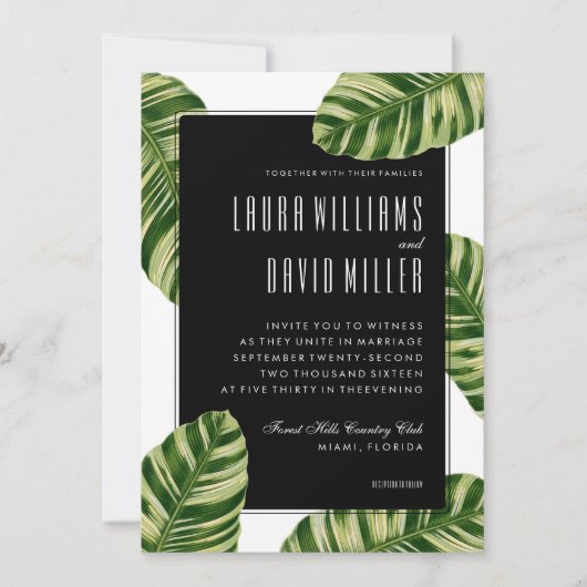 トロピカルパームツリービーチ結婚式招待状 招待状 (正面)