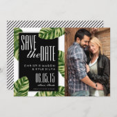 トロピカルパームツリービーチ結婚式日付を保存 セーブザデート (正面/裏面)