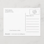 トロピカルパームツリービーチ結婚式日付を保存 案内ポストカード (裏面)