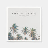 トロピカルパームツリービーチ結婚式 スタンダードカクテルナプキン (正面)