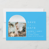 トロピカルパームツリービーチ結婚式 セーブザデート (裏面)