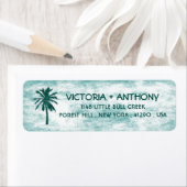 トロピカルパームツリービーチ結婚式 ラベル (インサイチュ)