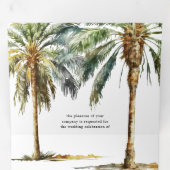 トロピカルパームツリービーチ結婚式 三つ折り招待状 (内部最初)