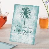 トロピカルパームツリービーチ結婚式 台座サイン (インサイチュ)